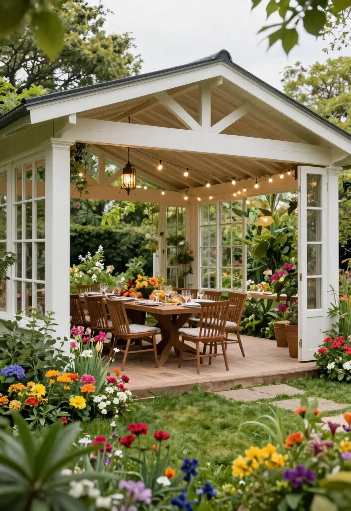 9 Rugged Outdoor Gazebo Ideas for Year Round Comfort 9. Multi Functional Outdoor Pavilion 0