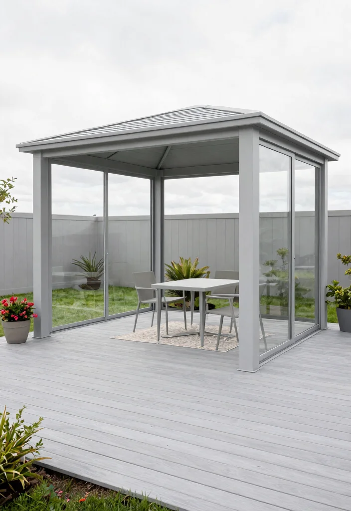 9 Seamless Deck with Gazebo Ideas for Perfect Flow 2. Modern Minimalism 0