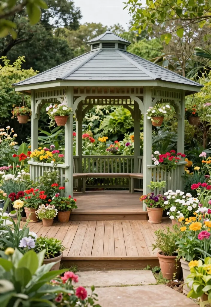 9 Seamless Deck with Gazebo Ideas for Perfect Flow 5. Garden Integration 0