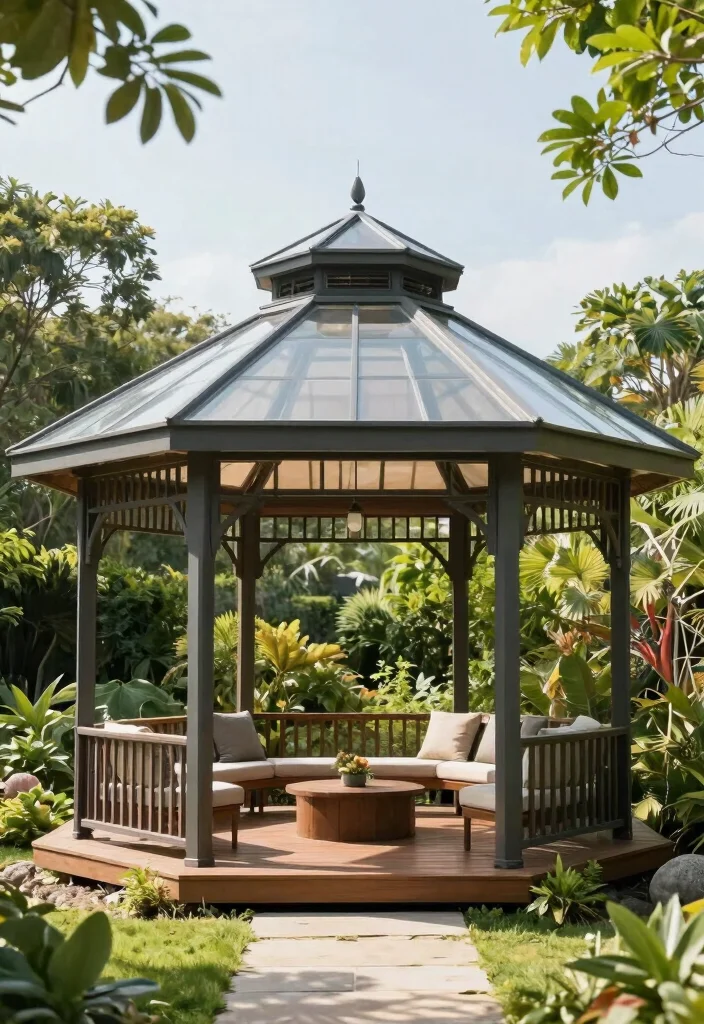 9 Seamless Deck with Gazebo Ideas for Perfect Flow 8. Innovative Roof Designs 0