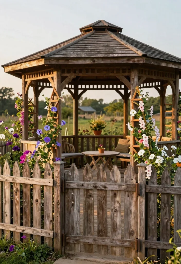 9 Stylish Gazebo Privacy Ideas to Hide from Neighbors 4. Rustic Wooden Fences 0
