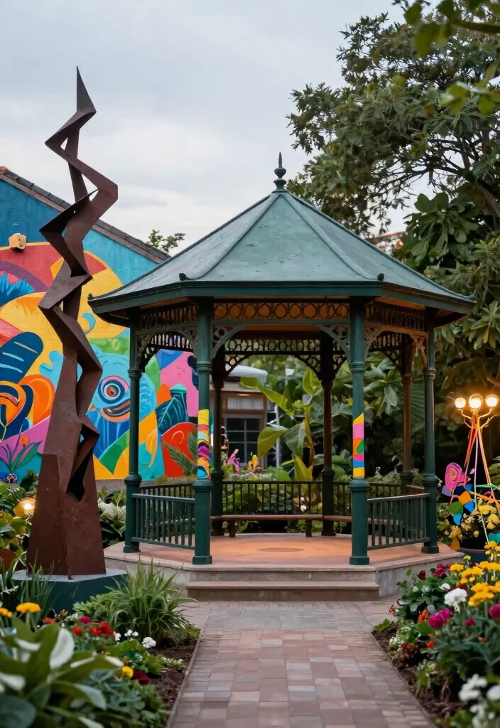 9 Stylish Gazebo Privacy Ideas to Hide from Neighbors 5. Unique Outdoor Art Installations 0