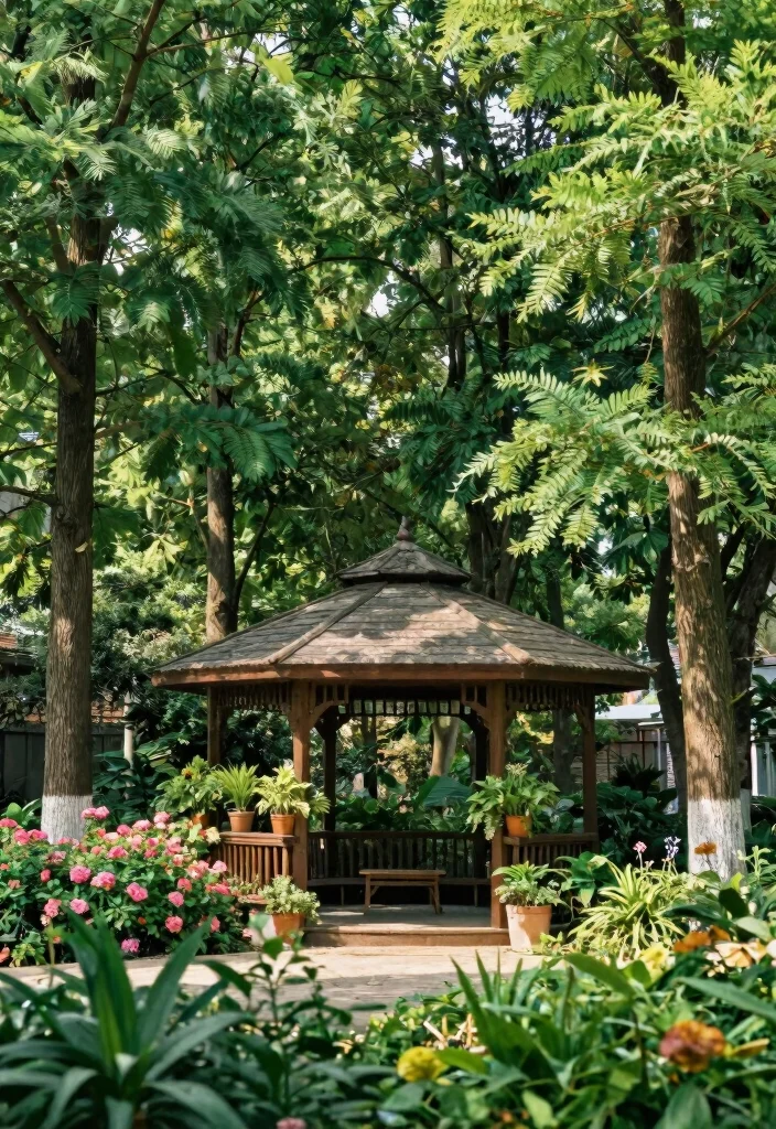 9 Stylish Gazebo Privacy Ideas to Hide from Neighbors 7. Privacy Trees and Shrubs 0