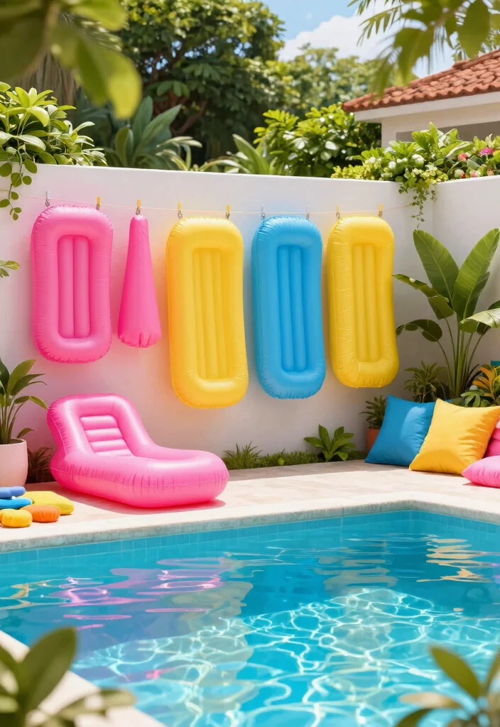 9 Tidy Above Ground Pool Storage Ideas for Floating Toys 1. Creative Floating Toy Lounger 0