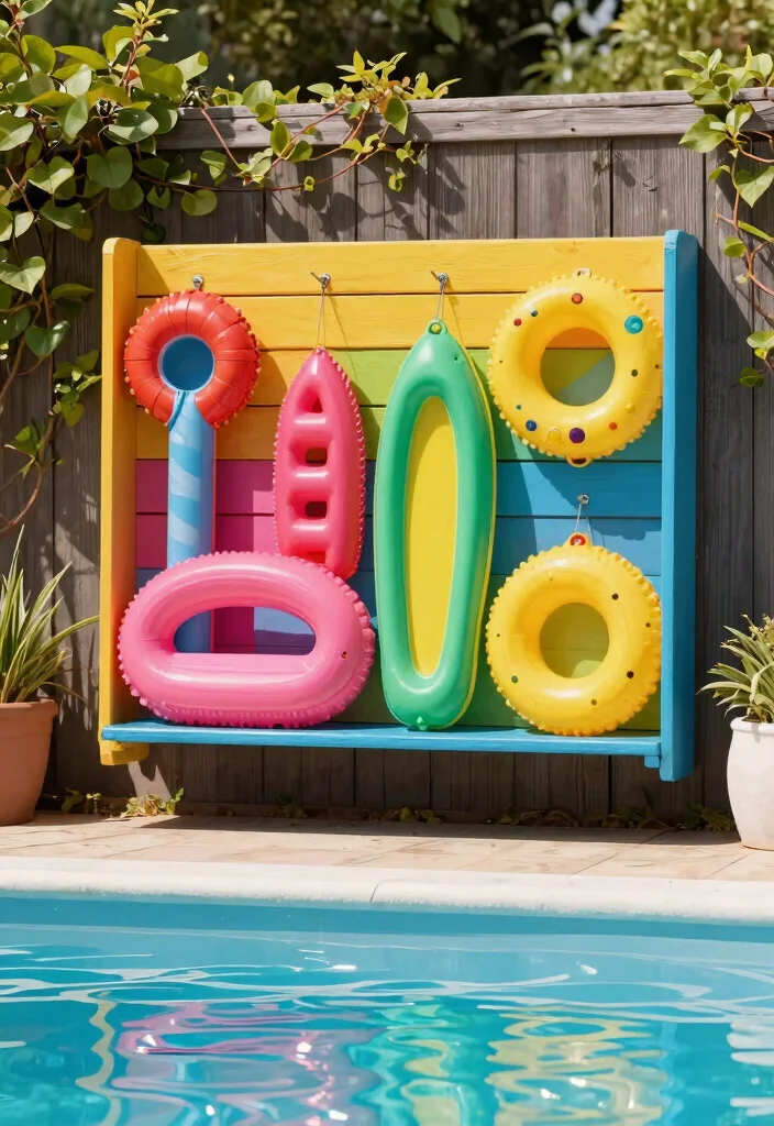 9 Tidy Above Ground Pool Storage Ideas for Floating Toys 6. Wall Mounted Racks 0