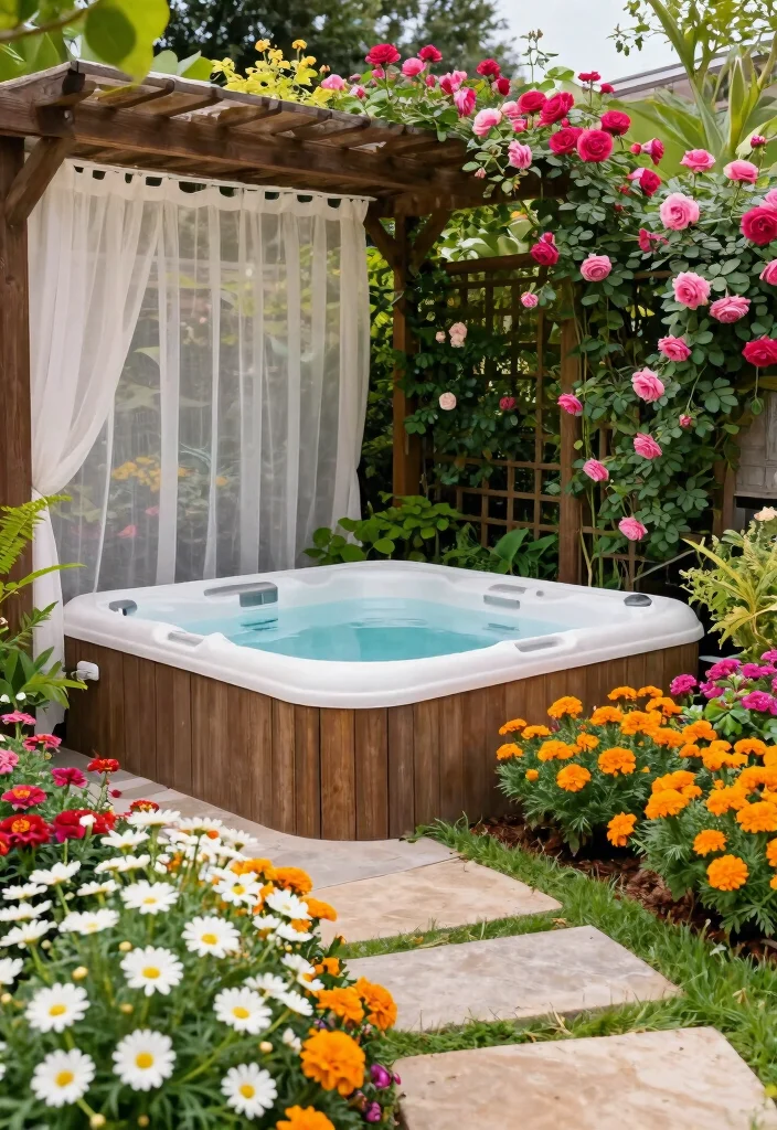 9 Versatile Portable Hot Tub Ideas for Every Yard 2. Garden Oasis 0