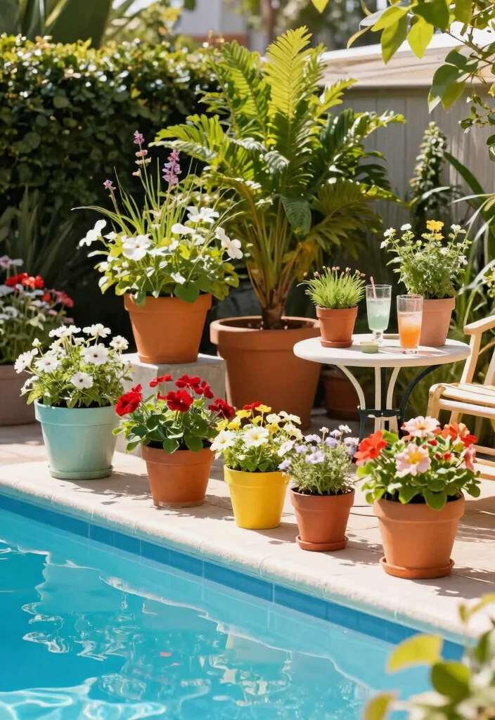 Cheap Above Ground Pool Ideas on a Budget: Landscaping Secrets 12 Cheap Above Ground Pool Ideas on a Budget Landscaping Secrets 2. Use Potted Plants 0