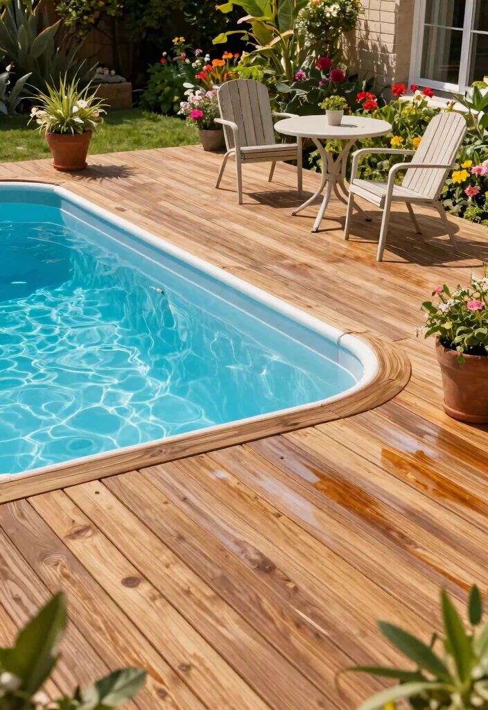 Cheap Above Ground Pool Ideas on a Budget: Landscaping Secrets 23 Cheap Above Ground Pool Ideas on a Budget Landscaping Secrets 3. Craft a Wooden Deck 0