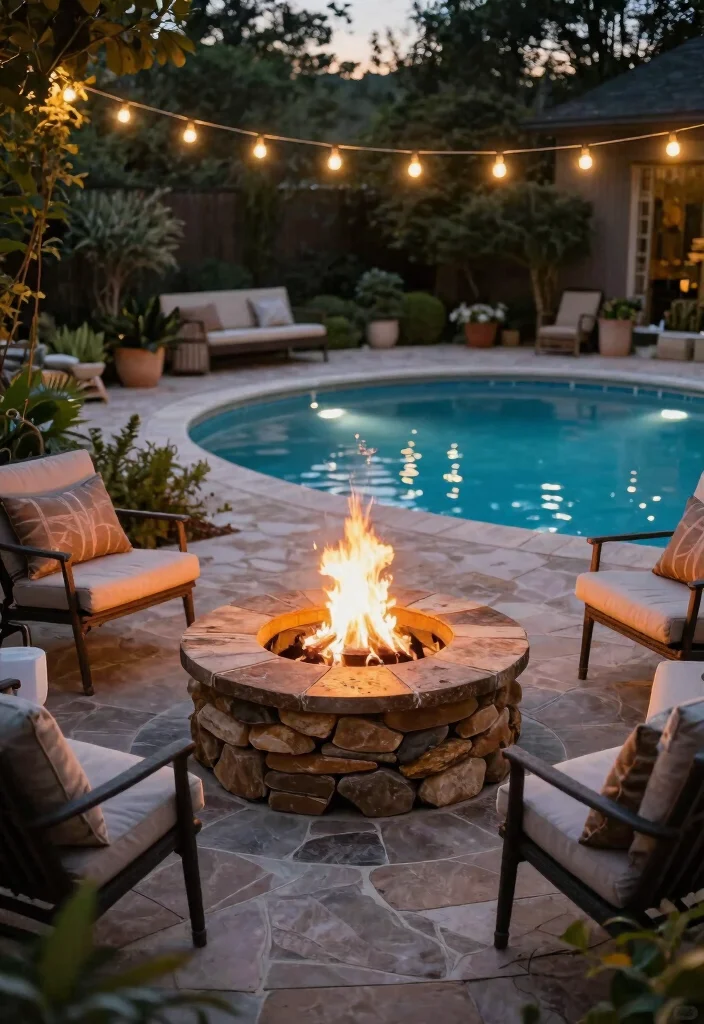 Cheap Above Ground Pool Ideas on a Budget: Landscaping Secrets 34 Cheap Above Ground Pool Ideas on a Budget Landscaping Secrets 4. Incorporate a Fire Pit 0