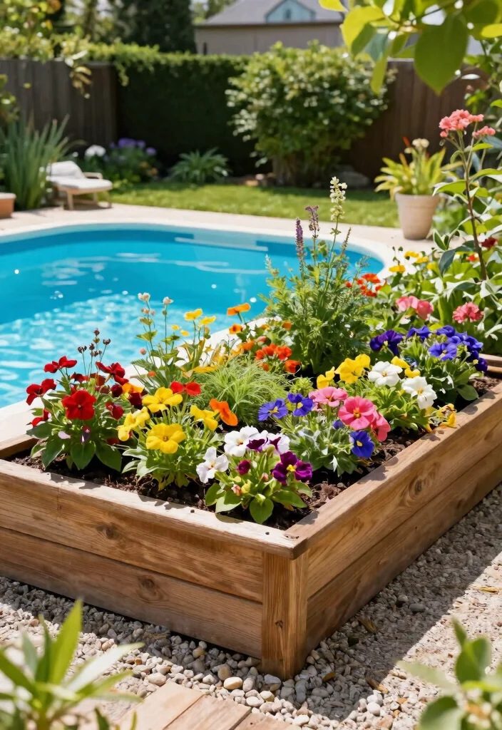 Cheap Above Ground Pool Ideas on a Budget: Landscaping Secrets 58 Cheap Above Ground Pool Ideas on a Budget Landscaping Secrets 8. Build a Raised Garden Bed 0