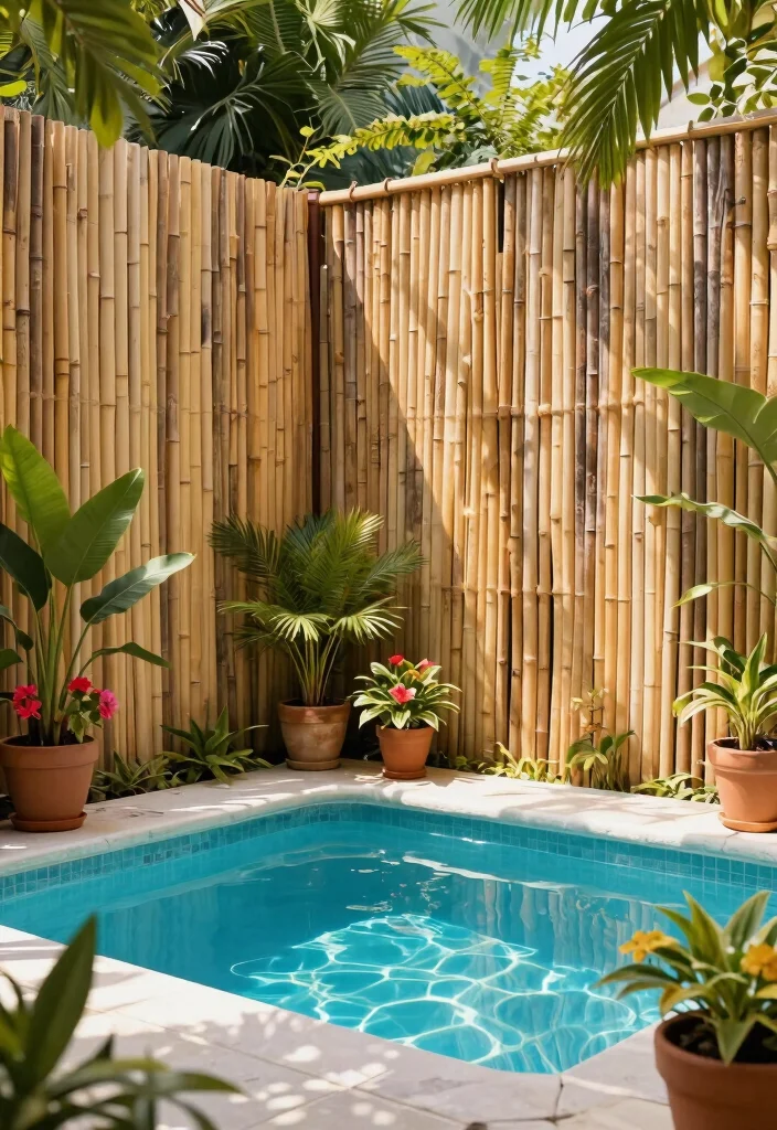 Lush Above Ground Pool Landscape Ideas to Hide the Walls 3. Bamboo Fencing 0