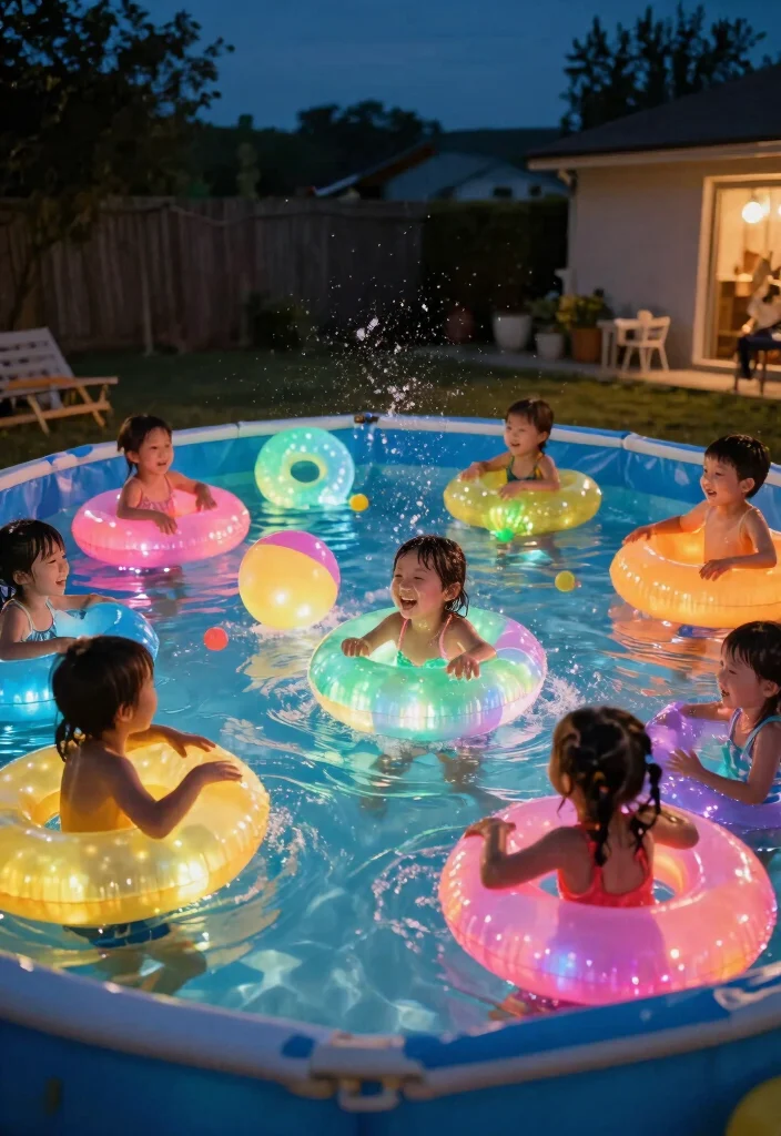 Magical Above Ground Pool Lighting Ideas for Night Swims 9. Light Up Pool Toys 0