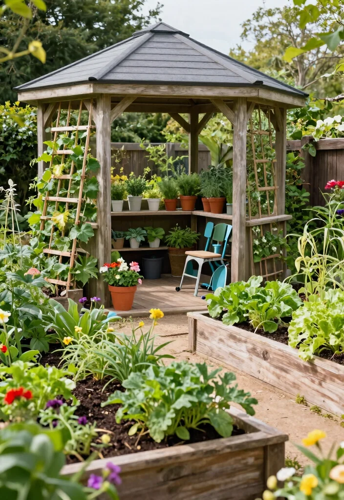 8 Stunning Yardistry Gazebo Ideas to Personalize Your Kit 6. Herb and Vegetable Growing Space