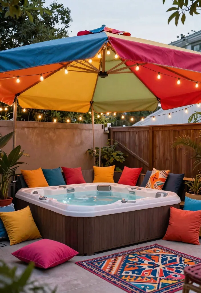 8 Sturdy Hot Tub Gazebo Ideas for Ultimate Shelter 3. Canvas Canopy Retreat