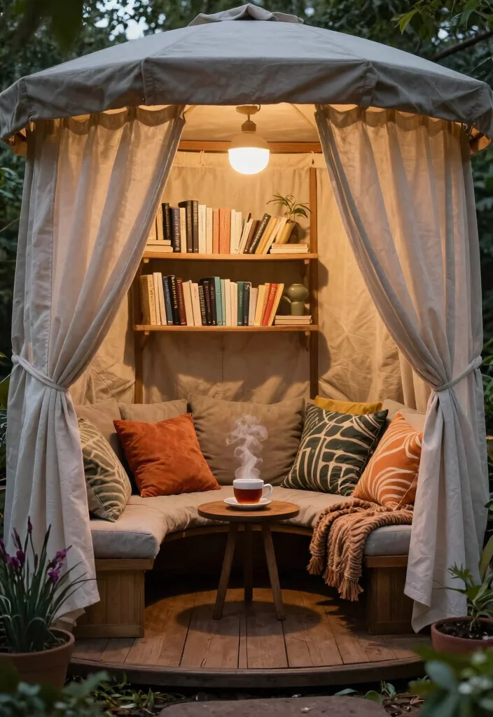 8 Stunning Yardistry Gazebo Ideas to Personalize Your Kit 4. Cozy Reading Nook